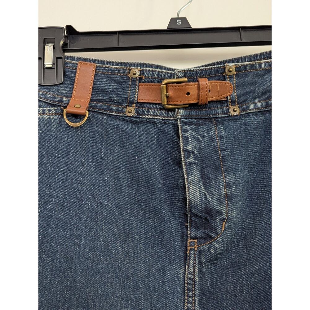 Lauren Ralph Lauren Jeans Co Denim Knee Length Pencil Skirt 6 Faux Belt D-ring - Picture 4 of 12